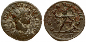 Roman Empire 1 Antoninianus Aurelianus AD 270-275. Rome. Obverse: IMP AVRELIANVS AVG. Radiate and cuirassed bust to right. Reverse: ORIENS AVG. Sol wa...