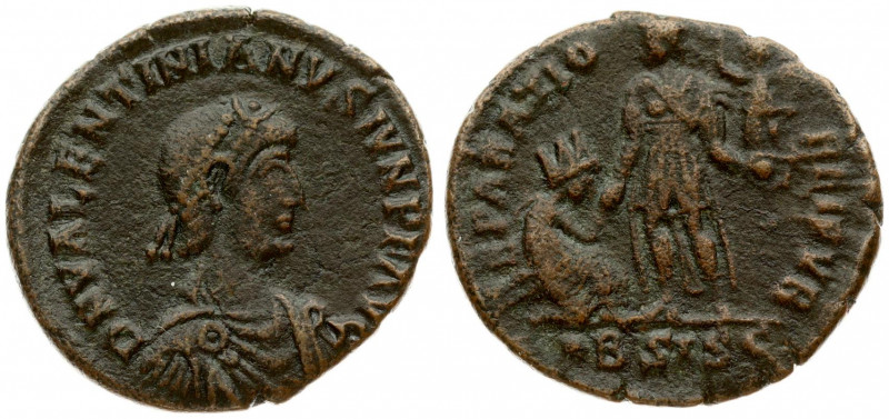Roman Empire 1 Maiorina Valentinianus AD 375-392. Siscia. Obverse: D N VALENTINI...