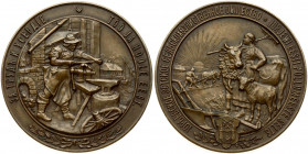 Estonia Medal (1901) of the Yuryevsky Estonian Agricultural Society 'For Labor and Diligence'. St. Petersburg mint; 1901. P.G. Stadnitsky (lit. st. - ...