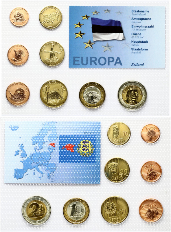 Estonia 1 Xeros Ceros - 2 Xeros 2010 Fantasy currency SET. Obverse Lettering: ES...