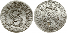 Latvia 1 Solidus 1607 Riga. Sigismund III Waza (1587-1632). Obverse: Large S monogram divides date. Obverse Legend: SIG III D G REX POLO - SOLIDVS CIV...