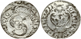Latvia 1 Solidus 1611 Riga. Sigismund III Waza (1587-1632). Obverse: Large S monogram divides date. Obverse Legend: SIG III D G REX POLO - SOLIDVS CIV...