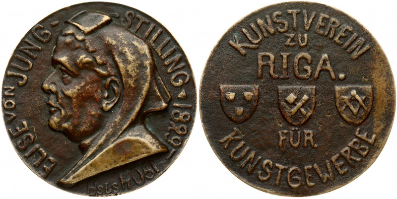Latvia Medal for Elzei Jung (1904). (Art curator and sponsor). Bronze. Weight ap...