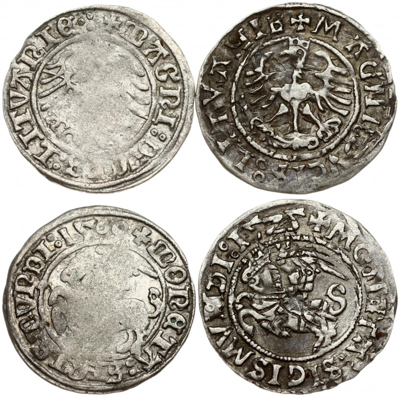 Lithuania 1/2 Grosz (1509 & 1525) Vilnius. Sigismund I the Old (1506-1548). Obve...