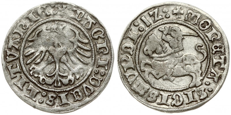 Lithuania 1/2 Grosz 1512 Vilnius. Sigismund I the Old (1506-1548). Obverse Lette...