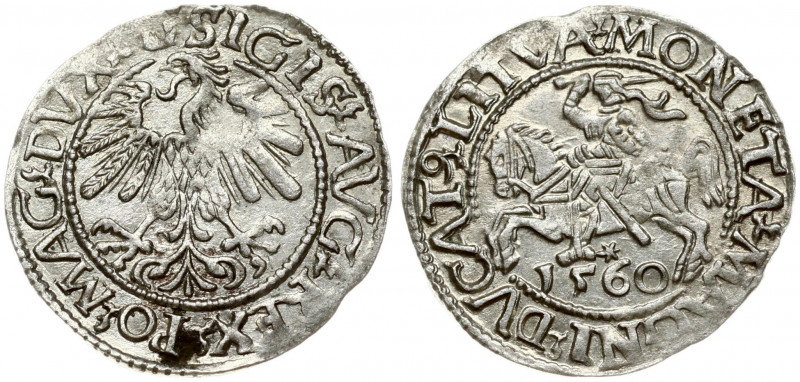 Lithuania 1/2 Grosz 1560 Vilnius. Sigismund II Augustus (1545-1572). Obverse Let...