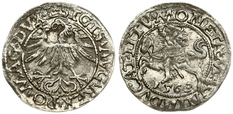 Lithuania 1/2 Grosz 1563 Vilnius. Sigismund II Augustus (1545-1572). Obverse Let...