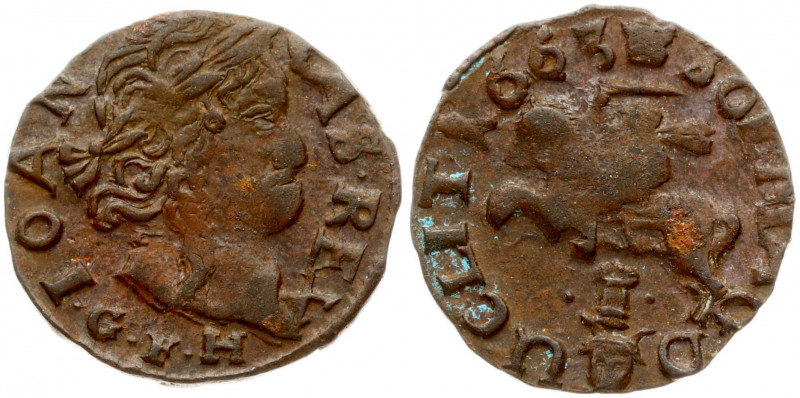 Lithuania 1 Solidus 1663 GFH Vilnius John II Casimir Vasa (1649–1668). Obverse: ...