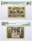 Lithuania MEMEL 10 Mark 1922 Banknote. Chamber of Commerce. Obverse Lettering: Notgeld der Handelskammer des Memelgebiets 10 Mark - Mark 10. Reverse L...