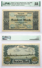 Lithuania MEMEL 100 Mark 1922 Banknote. Chamber of Commerce. Obverse Lettering: Notgeld der Handelskammer des Memelgebiets 100 Mark - Mark 100. Revers...