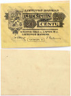 Lithuania 20 Centų 1922 Banknote. Reverse: Denomination. Lettering: 20 Dvidešimtis Centų 20. LIETUVOS BANKAS 20 CENTU KAUNAS; 1922 m. LAPKR. 16d. LIET...