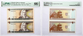 Lithuania 1 Litas 1994 Žemaitė Banknote. Obverse: Banknote depicts the Lithuanian writer; democrat and educator Žemaitė (Julija Beniuševičiūtė-Žymanti...