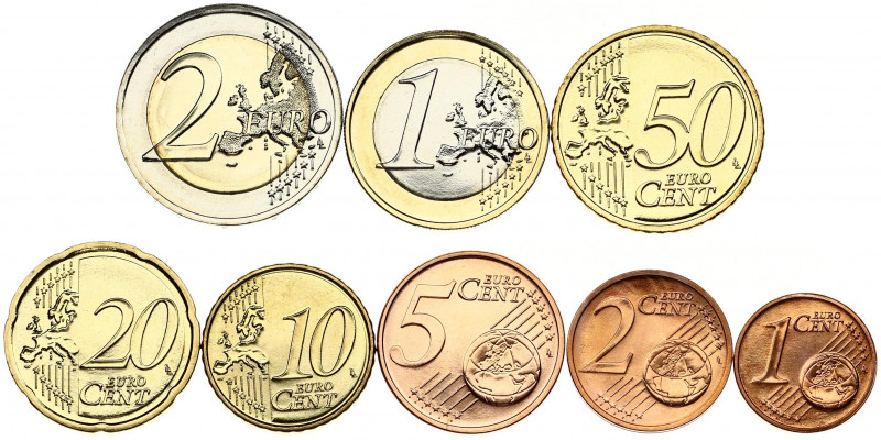 Lithuania 1-50 Cent & 1-2 Euro 2015 LMK. Obverse: Coat of arms of the Republic o...