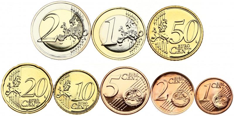 Lithuania 1-50 Cent & 1-2 Euro 2019 LMK. Obverse: Coat of arms of the Republic o...