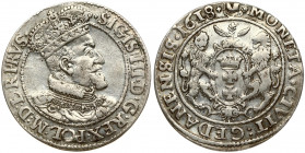 Poland Gdansk 1 Ort 1618 Sigismund III Vasa (1587-1632). Obverse Lettering: SIGIS III D G REX POL M D L R PRVS. Reverse Lettering: MONETA CIVIT GEDANE...
