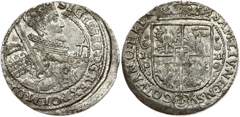 Poland 1 Ort 1621 Bydgoszcz. Sigismund III Vasa (1587-1632). Obverse: Crowned ha...