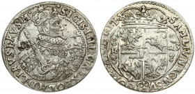 Poland 1 Ort 1623 (PRVS.M+) Bydgoszcz. Sigismund III Vasa (1587-1632). Obverse: Crowned half-length figure right. Reverse: Crowned shield within fleec...