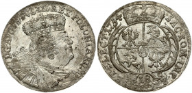 Poland 18 Groszy 1754 EC August III(1733-1763). Obverse: Large; crowned bust right. Obverse Legend: D • G • AUGVSTVS • III • REX • POLONIARUM. Reverse...