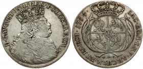 Poland SAXONY 1 Thaler 1754 EDC August III(1733–1763). Obverse: Crowned bust right. Obverse Legend: D • G • AVGVSTVS III • REX POLONIARUM •. Reverse: ...