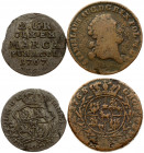 Poland 2 & 3 Grosze (1767-1768) Stanislaus Augustus (1764-1795). Obverse: Crowned, ornate 4-fold arms within sprigs. Reverse: Value; inscription; date...