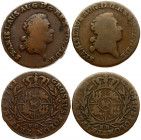 Poland 3 Groszy 1788 & 1791 EB Stanislaus Augustus(1764–1795). Obverse: Head right. Reverse: Crowned; round 4-fold arms within sprigs. Copper. KM 182....