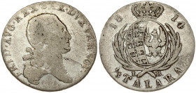 Poland 1/3 Thaler 1814 IB Friedrich August I(1763-1827). Obverse: Head right. Obverse Legend: FRID • AVG • REX... Reverse: Crowned oval arms within sp...