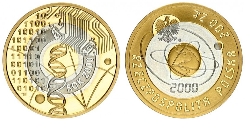 Poland 200 Zloty 2000 The Year 2000 - the turn of millenniums. Warsaw Obverse Le...