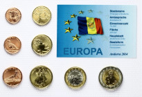 Andorra 1 Xeros Ceros - 2 Xeros 2014 Fantasy currency SET. Obverse Lettering: ESSAI - PATTERN - PROBE 2014. Reverse Lettering: XEROS CEROS. Edge Smoot...