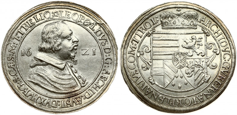 Austria 1 Thaler 1621 Hall. Leopold V Archduke of Austria (1619-1632) Obverse :B...