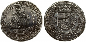 Austria 1 Thaler 1632 Hall. Leopold I (1657-1705). Obverse: Laureate half-length armored figure r. holding scepter in circle. Reverse: Crowned Arms of...