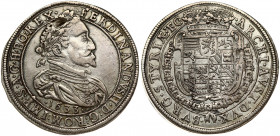 Austria 1 Thaler 1633 Graz. Ferdinand II (1619-1637). Obverse: Laureate bust with straight collar facing right; inner circle; date below in small char...