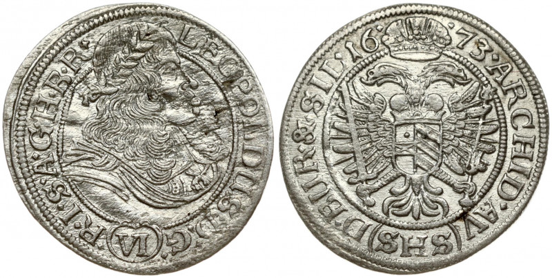 Austria 6 Kreuzer 1673 (1657-1705). Obverse: Bust right; value in Roman numerals...