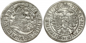 Austria 6 Kreuzer 1673 (1657-1705). Obverse: Bust right; value in Roman numerals. Reverse: Crowned imperial eagle. Silver. Slight surface damage. KM 1...