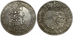 Austria 1 Thaler 1696/5 Leopold I (1657-1705). Obverse: Old laureate bust right in inner circle. Obverse Legend: LEOPOLDVS • D: G: ROM: IMP: SE: A: G:...