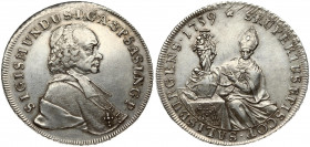 Austria SALZBURG 1 Thaler 1759 Sigismund (1753-1771). Obverse: Bust right. Obverse Legend: SIGISMUNDUS D G A & P ... Reverse: St. Rupert seated with s...