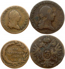 Austria 1 & 3 Kreuzer (1790-1800) Joseph II (1780-1790) & Francis II (1792-1835) Obverse: Head right, as sole ruler. Dei gratia Romanorum imperator se...