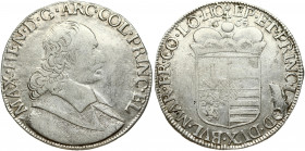 Belgium Liege 1 Patagon 1665 Maximilian Henry(1650-1688.). Obverse: Bust of Maximilian Henry right. Obverse Legend: MAX • H(EA)N • D • G • ARC • COL •...
