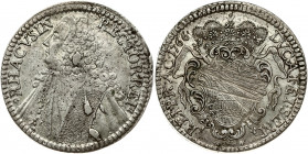 Croatia Ragusa 1 Tallero 1766. Obverse: Bust left. Obverse Legend: RECTOR • REI •RHACVSIN •. Reverse: Crowned ornate arms. Reverse Legend: DVCAT • ET ...