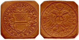 Germany Token Ulm ½ Regimentsthaler 1622 & Klippe 1 Guldenthaler 1704 Siege coinage. Obverse: View of the city. Reverse: Cherub holding web of the 8 a...