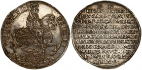 Germany SAXONY 1 Thaler 1657 acorn Assumption of the Vicariat upon death of Emperor Ferdinand III. Johann Georg II(1656-1680). Obverse: Elector wearin...