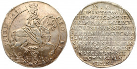 Germany SAXONY 1 Thaler 1657 acorn Assumption of the Vicariat upon death of Emperor Ferdinand III. Johann Georg II(1656-1680). Obverse: Elector wearin...