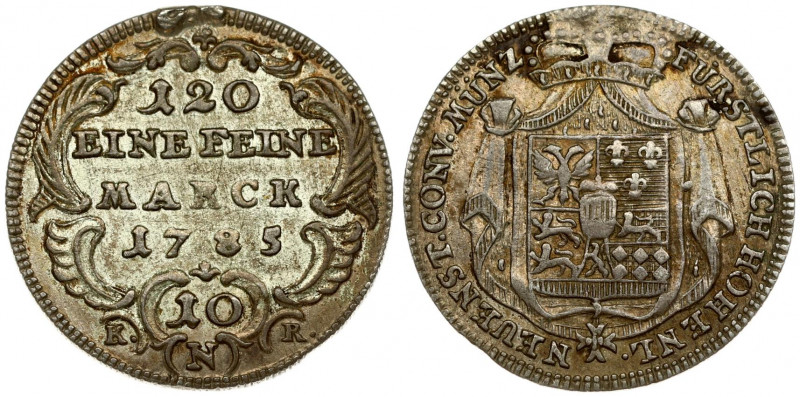 Germany HOHENLOHE-NEUENSTEIN-OEHRINGEN 10 Kreuzer 1785 KRN Ludwig Friedrich Karl...