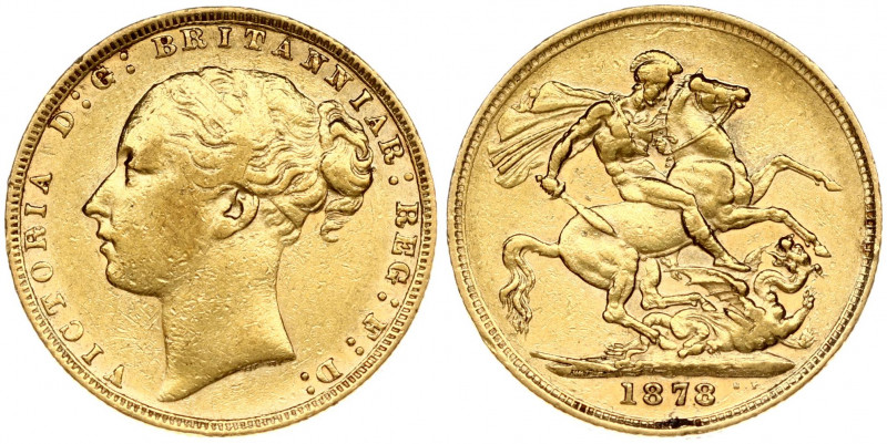 Great Britain 1 Sovereign 1878 Victoria(1837-1901). Obverse: Head left. Obverse ...