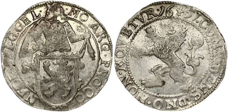 Netherlands GELDERLAND 1 Lion Daalder 1651 Obverse: Armored knight looking left ...