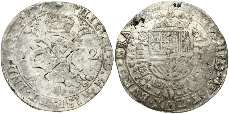 Spanish Netherlands BRABANT 1 Patagon 1632 Antwerp. Philip IV(1621-1665). Obvers...