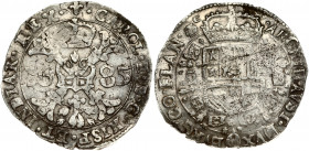 Spanish Netherlands FLANDERS 1 Patagon 1685 Charles II(1665-1700). Obverse: St. Andrew's cross; crown above; fleece below; divides date. Reverse: Crow...