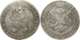 Switzerland St Gallen 1 Thaler 162? Obverse: Bear facing left. Year in legend. Lettering: MO: NO: CIVITA: SANGALLENSIS *162?*. Reverse: Crown over dou...