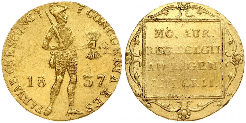 Netherlands 1 Ducat 1837 St Petersburg Mint. Imitating a gold Ducat of Willem I ...