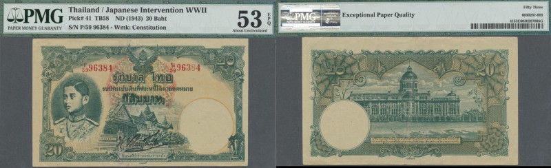 Thailand: Government of Thailand, Japanese Intervention 20 Baht ND(1943-45), P.4...