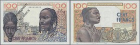 Togo: Institut d'Émission de l'Afrique Occidentale Française et du Togo 100 Francs 1956/57 SPECIMEN, P.46s, tiny dint at upper left corner, small spot...